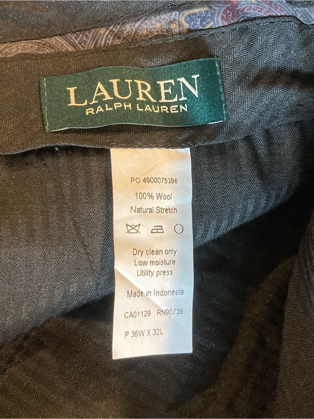 Lauren Ralph Lauren Navy Dress Pants Solid Ultraflex Cuff Hem Wool 36x32 NWT - Picture 13 of 14